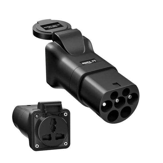 Univerzális AC-EV töltőállomás adapter 2-es típusú Schuko dugó, ideális e-kerékpárokhoz, robogókhoz és lítium akkumulátortöltőkhöz 