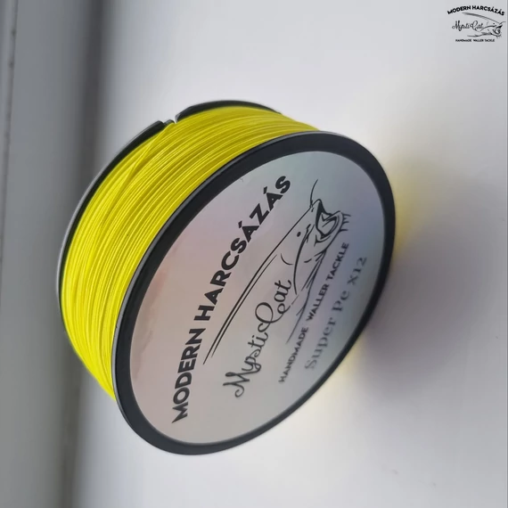 12 szálas harcsázó fonott zsinór 0,50mm 500 M -Fluo sárga szín