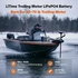 Kép 5/8 - LiTime 12V 100Ah LiFePO4 TM Plus Smart Bluetooth  Horgász Trolling Akkumlátor 